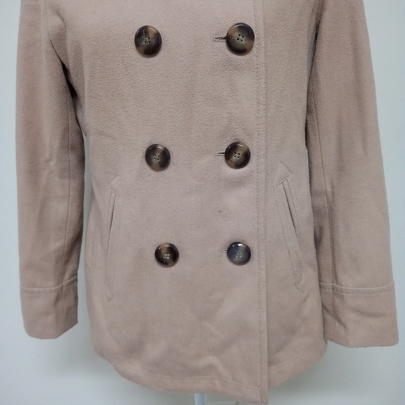 Old Navy Wool Coat Button Up Tan Camel brown - Picture 5 of 12